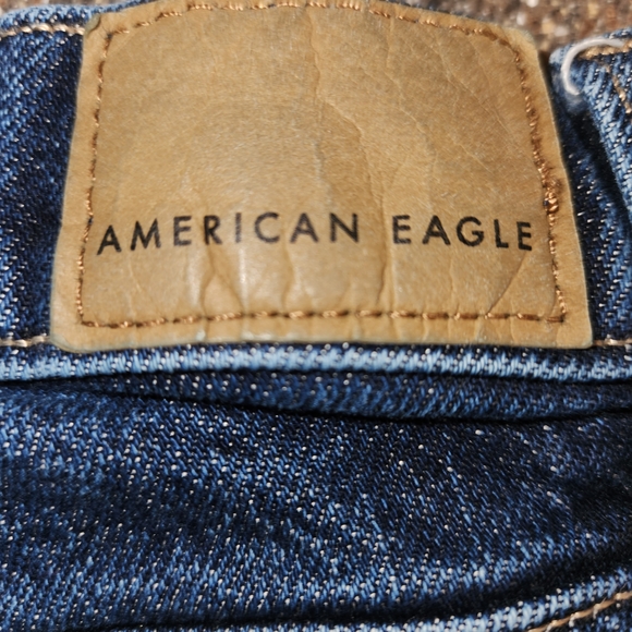 American Eagle Super High Rise Ankle Straight Dark Wash Size 00 Short Stretchy - Picture 7 of 14